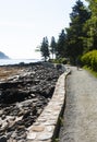 Vertical view of walking path along the water in Bar Harbor Maine Royalty Free Stock Photo