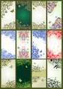 Vertical vintage floral banners
