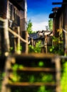 Vertical vintage wild west western town Royalty Free Stock Photo