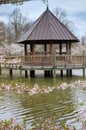 Vertical Virginia Meadowlark Gardens Spring Gazebo Royalty Free Stock Photo