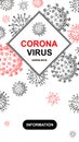 Vertical virus design with hand drawn elements for banners, social media stories, cards, leaflets. Microscope virus close up.