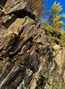 Vertical vivid Norway rock mountain texture