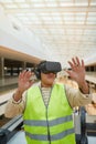 Female Architect Using VR on Construction Site