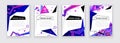 Vertical white banners with neon blue pink abstract design elements., thin icons. Vector technology background. Royalty Free Stock Photo