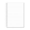 Vertical white metallic silver spiral bound blank copybook cell lined