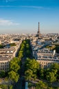 Vertical wide angle view of paris