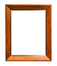 Vertical wide brown wooden picture frame cutout Royalty Free Stock Photo