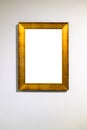Vertical wide flat picture frame on vertical wall