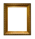 Vertical wide gold wood picture frame cutout