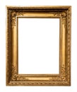 vertical wide rococo gold picture frame isolated