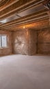 Vertical Windows and air conditioning ducts inside a new home under construction Royalty Free Stock Photo