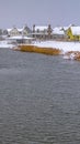 Vertical Winter view of Daybreak homes near Oquirrh Lake Royalty Free Stock Photo