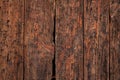 Vertical wooden boards of a very old-looking old door, close-up detail Royalty Free Stock Photo