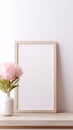 Vertical Wooden Frame Mockup on 8x10 Inch AI Generated