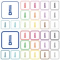 Vertical zipper outlined flat color icons Royalty Free Stock Photo