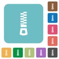 Vertical zipper rounded square flat icons