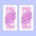 Verticall banners with Zodiac Aries and a decorative frame of roses. Astrology web element Royalty Free Stock Photo