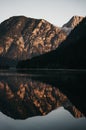 Verticl shot of Plansee Lake Heiterwang Austria Royalty Free Stock Photo