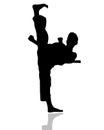 Verticle Side Kick Royalty Free Stock Photo