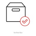 Vertified box and package icon concept Royalty Free Stock Photo