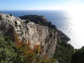 Vertiginous cliffs in the Calanques Massif, near Marseille Royalty Free Stock Photo