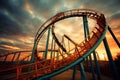 Vertiginous Roller coaster. Generate Ai Royalty Free Stock Photo