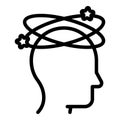 Vertigo head icon outline vector. Dizzy headache