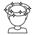 Vertigo spiral head icon outline vector. Face dizzy Royalty Free Stock Photo