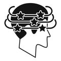 Vertigo stars icon simple vector. Dizziness brain