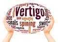 Vertigo word cloud hand sphere concept