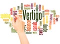 Vertigo word cloud hand writing concept