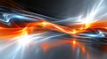 A very abstract image of a bright orange and blue light, AI
