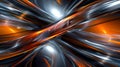 A very abstract image of a swirl design with orange and blue, AI