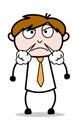 Very Aggression - Office Salesman Employee Cartoon Vector Illustration