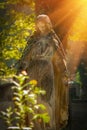 Very ancient statue of Virgin Mary. Vertical image Royalty Free Stock Photo