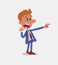 Shocked business man in funny style pointing