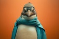 very angry furious penguin, concept of Anger and Animal Behavior, created with Generative AI technology