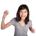 Very angry young girl with fist Royalty Free Stock Photo