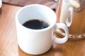 black coffee in white cup in the morning Royalty Free Stock Photo