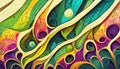 Very colorful abstract art design swirls
