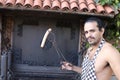 Very attractive muscular chef at work