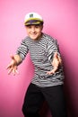 Very attractive young man model dressed like a sailor - studio shoot Royalty Free Stock Photo