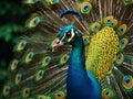 A very beautiful adult peacock. Royalty Free Stock Photo