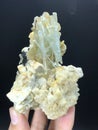 very beautiful Aquamarine Var Beryl cluster with mica and quartz muscovite Crystal Mineral specimen from Skardu Pakistan