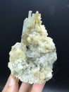 very beautiful Aquamarine Var Beryl cluster with mica and quartz muscovite Crystal Mineral specimen from Skardu Pakistan