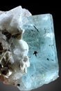 very beautiful aquamarine var beryl with muscovite Mineral specimen from Shigar valley skardu pakistan Royalty Free Stock Photo