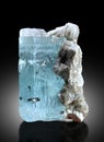 very beautiful aquamarine var beryl with muscovite Mineral specimen from Shigar valley skardu pakistan Royalty Free Stock Photo