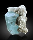 very beautiful aquamarine var beryl with muscovite Mineral specimen from Shigar valley skardu pakistan Royalty Free Stock Photo