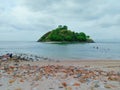 Very beautiful beach with very calm waves perfect for a picnic with the family Royalty Free Stock Photo