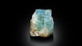 Very beautiful blue Aquamarine var Beryl crystal with QUARTZ specimen from SHIGAR Pakistan Royalty Free Stock Photo
